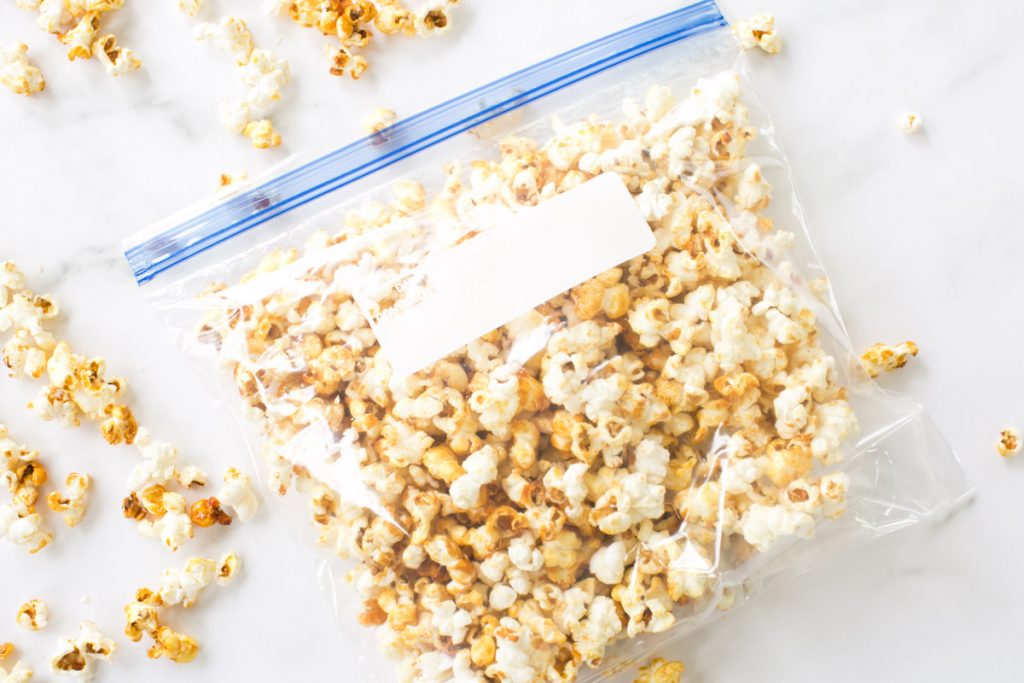 Store kettle corn in an air tight container in order to retain freshness. 