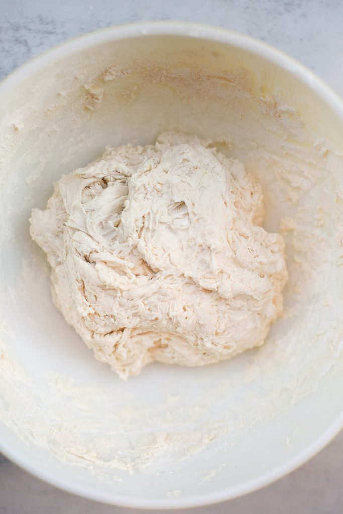 sourdough croissant bread loaf in a bowl