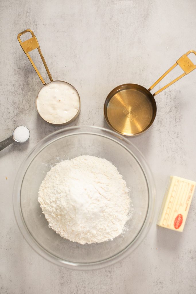 ingredients for sourdough croissant bread