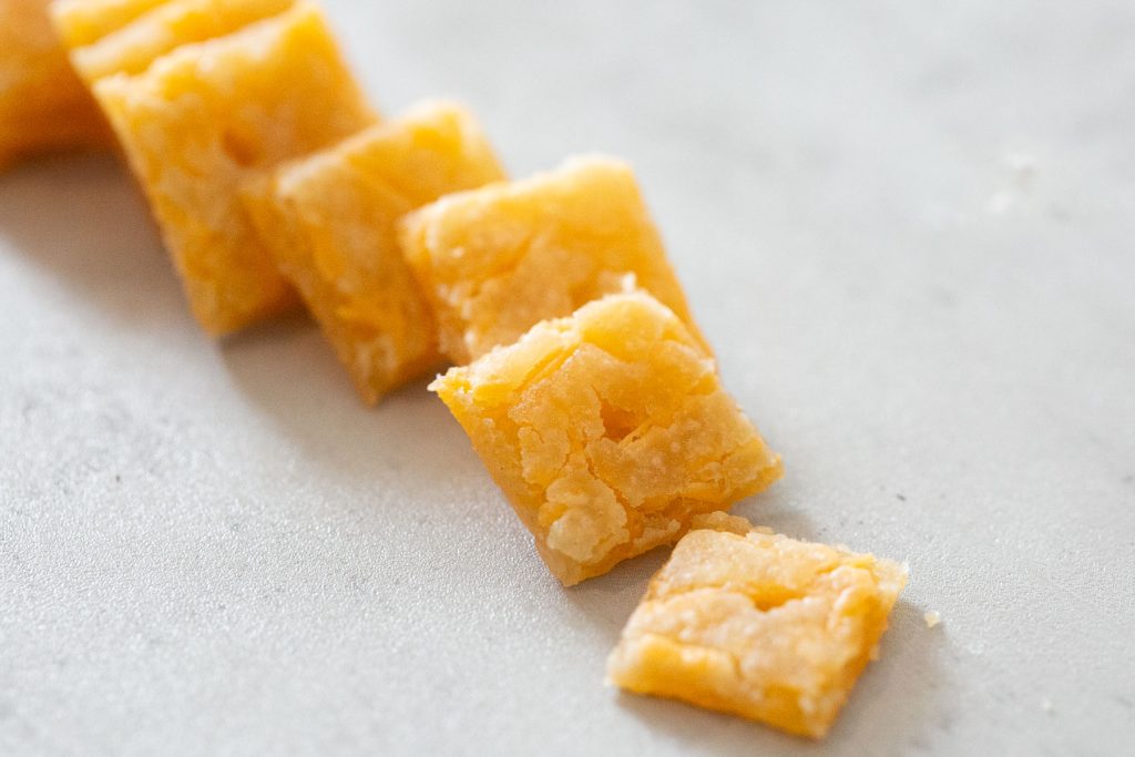 sourdough discard cheese crackers on a plate