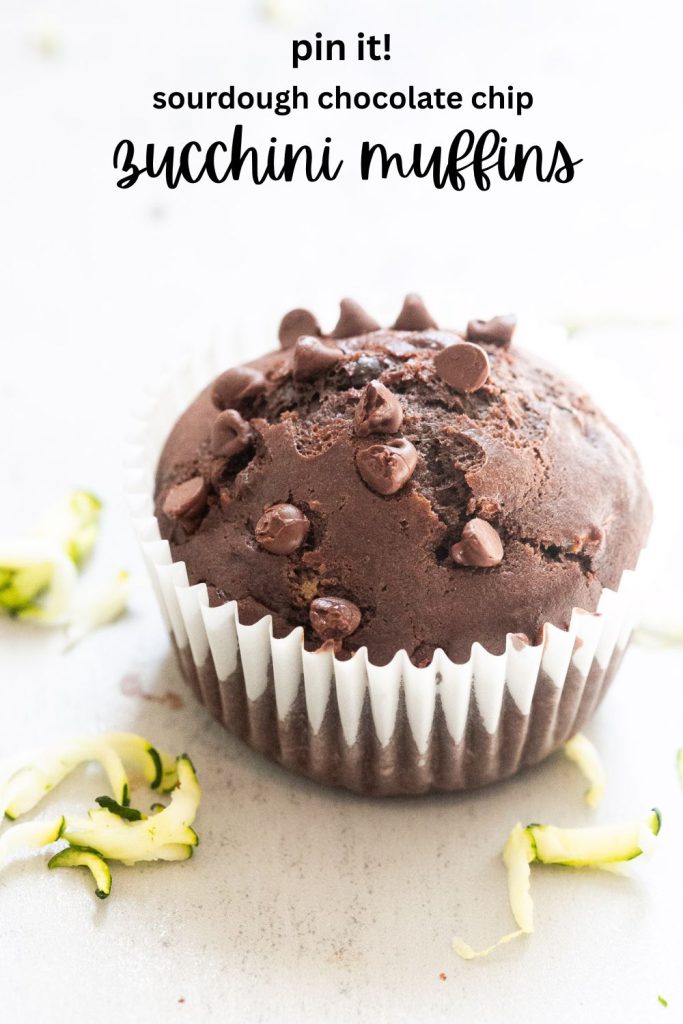 sourdough discard chocolate chip zucchini muffins