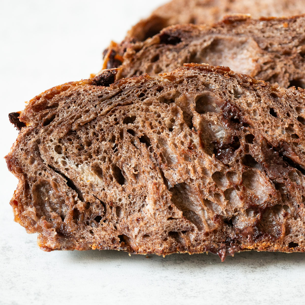 Double Chocolate Sourdough Croissant Bread Loaf