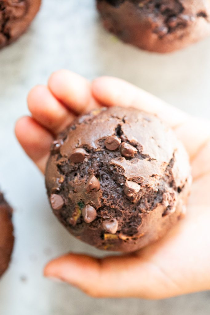 sourdough discard chocolate chip zucchini muffins