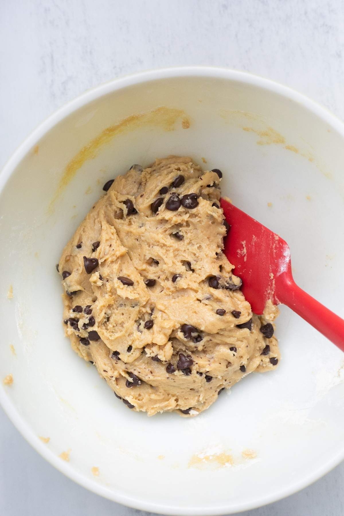 Sourdough discard brown butter cookie dough in a large bowl.
