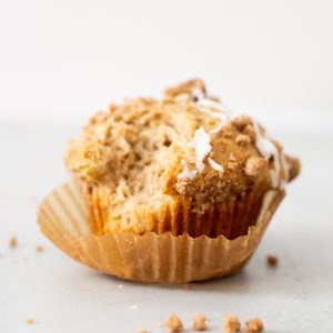 sourdough discard crumble apple muffin