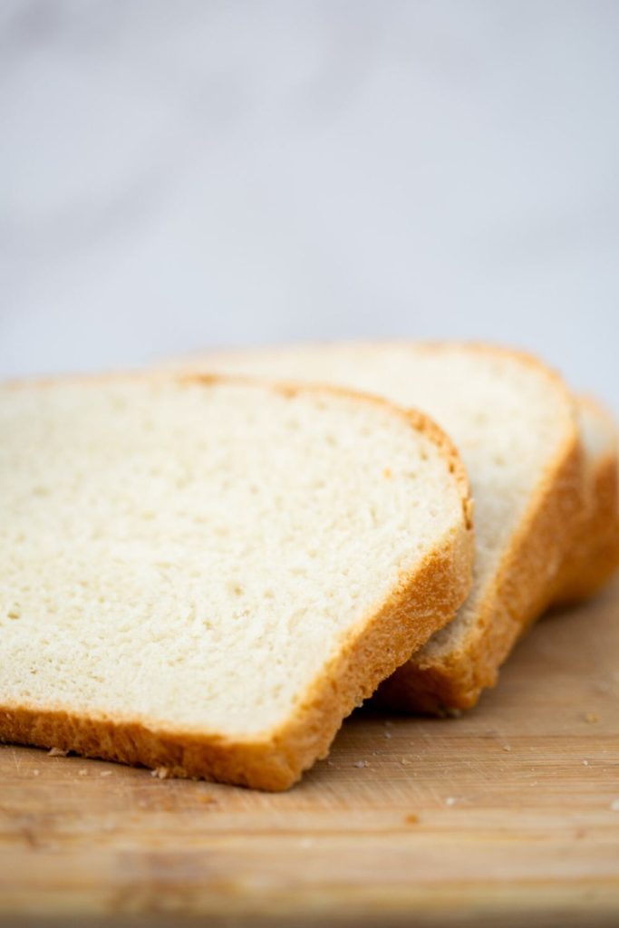 slices of sourdough discard sandwich bread on a plate