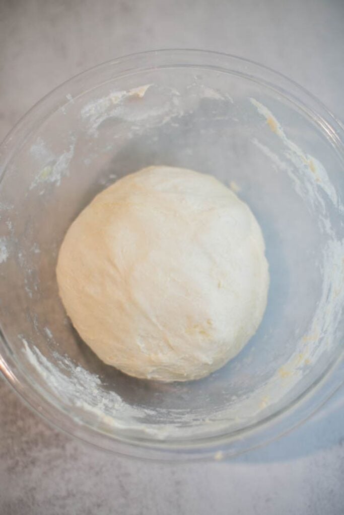 Sourdough sandwich bread in a bowl before it ferments.