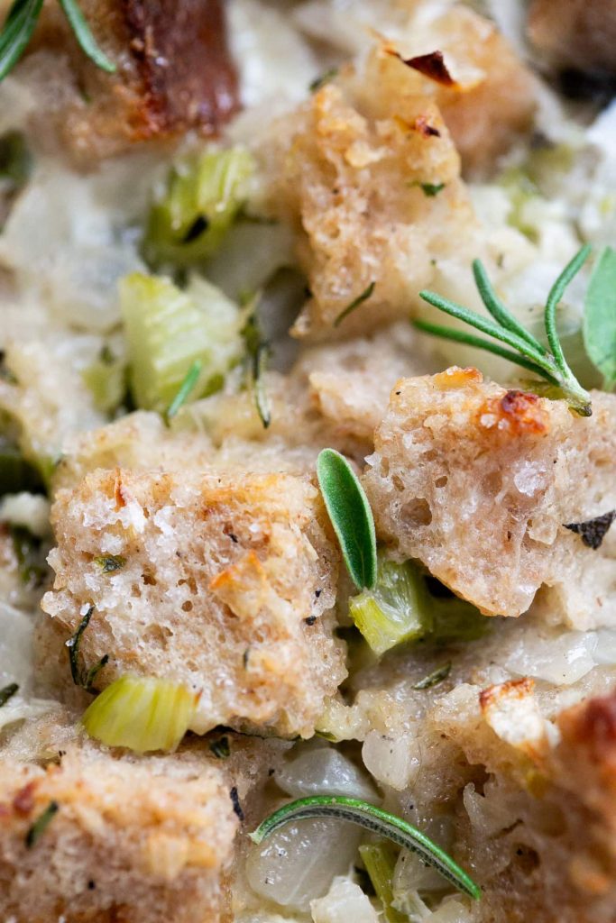 sourdough stuffing with herbs and onions