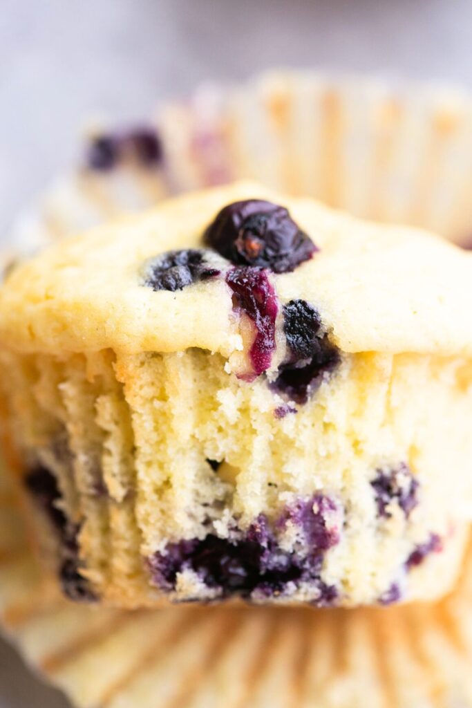 sourdough discard white chocolate blueberry muffin