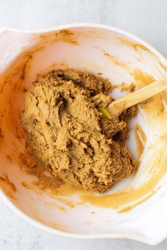 sourdough discard gingersnap molasses cookies in a bowl