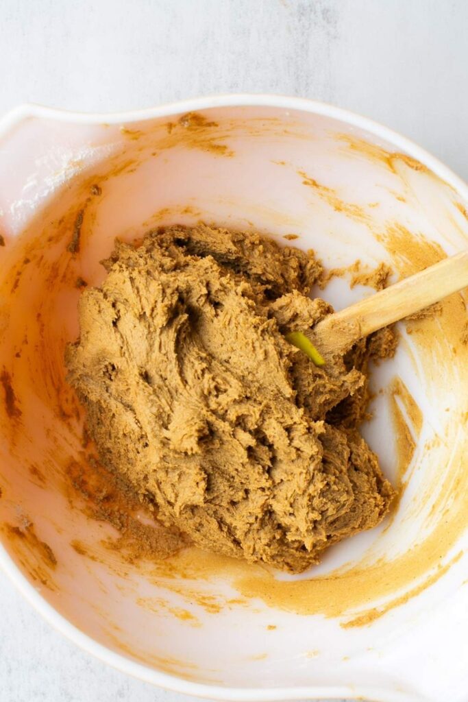 old fashioned gingersnap cookie dough in a bowl