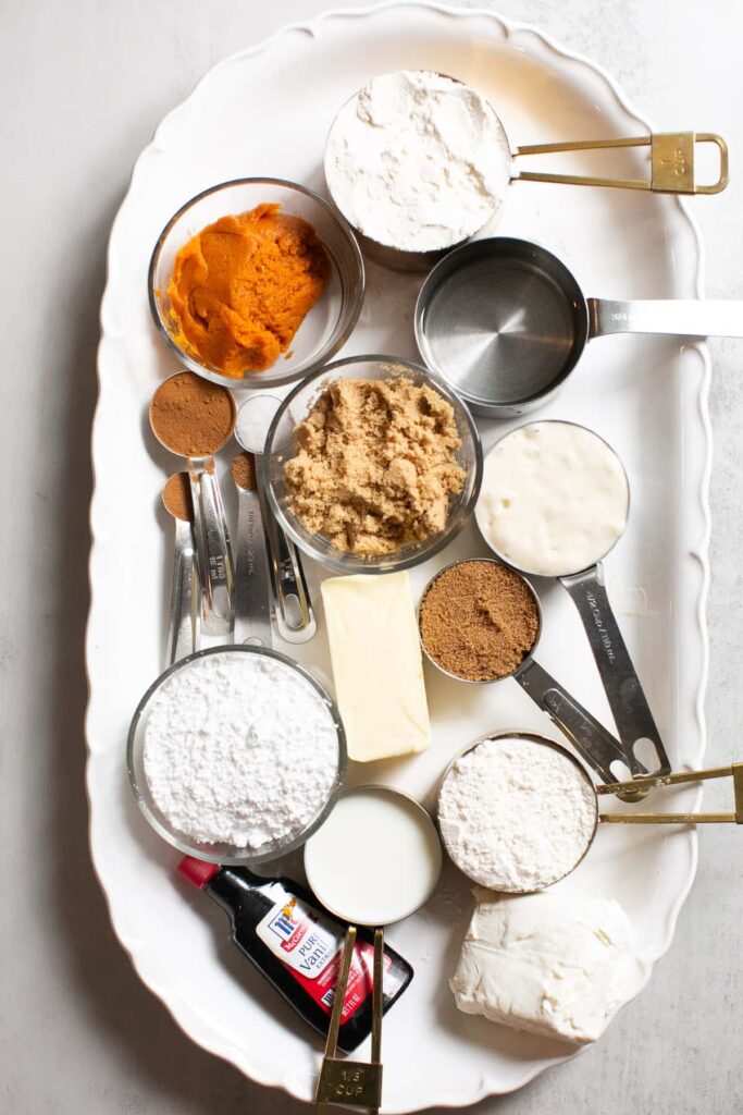 ingredients for sourdough pumpkin spice focaccia bread 