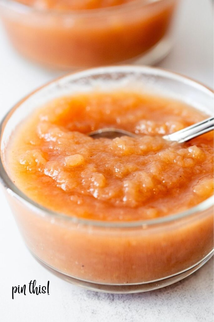 homemade apple sauce made in a crockpot in a bowl