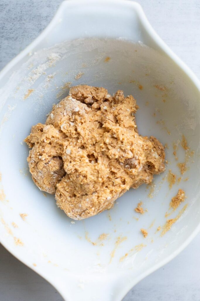 dough for pumpkin scones with maple glaze