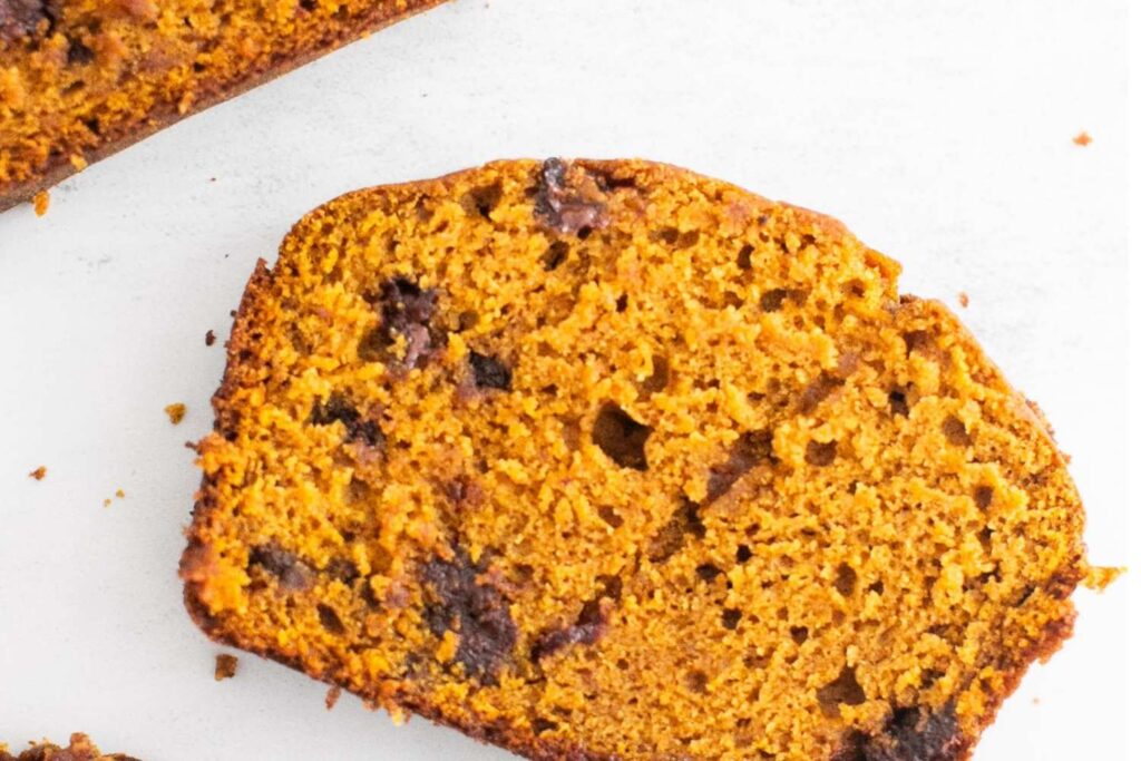 sourdough discard pumpkin bread with chocolate chips