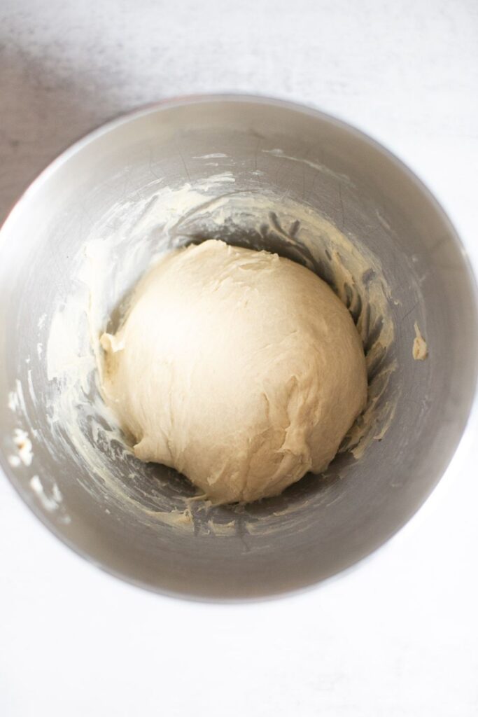 sourdough discard sandwich bread dough in a bowl 