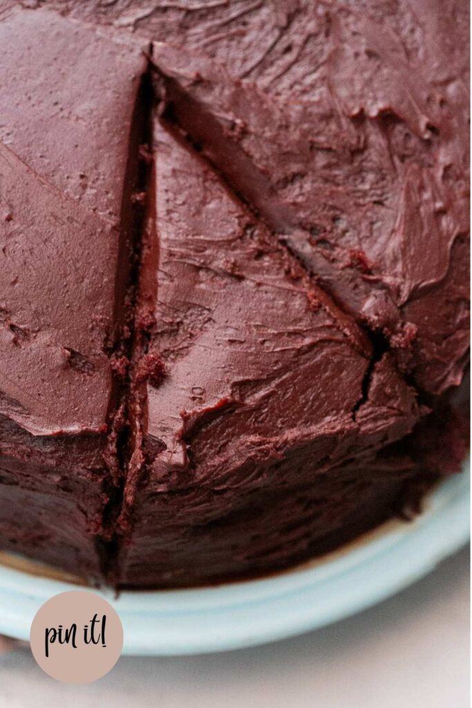 a slice of old fashioned chocolate espresso cake on a plate