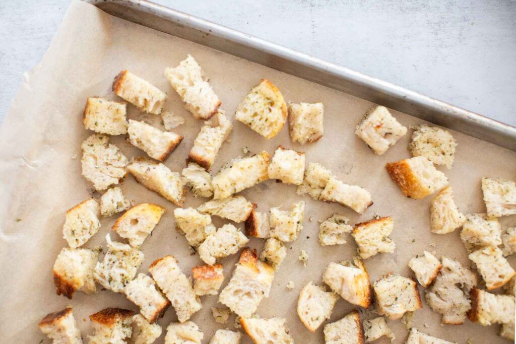 sourdough croutons for Christmas salads