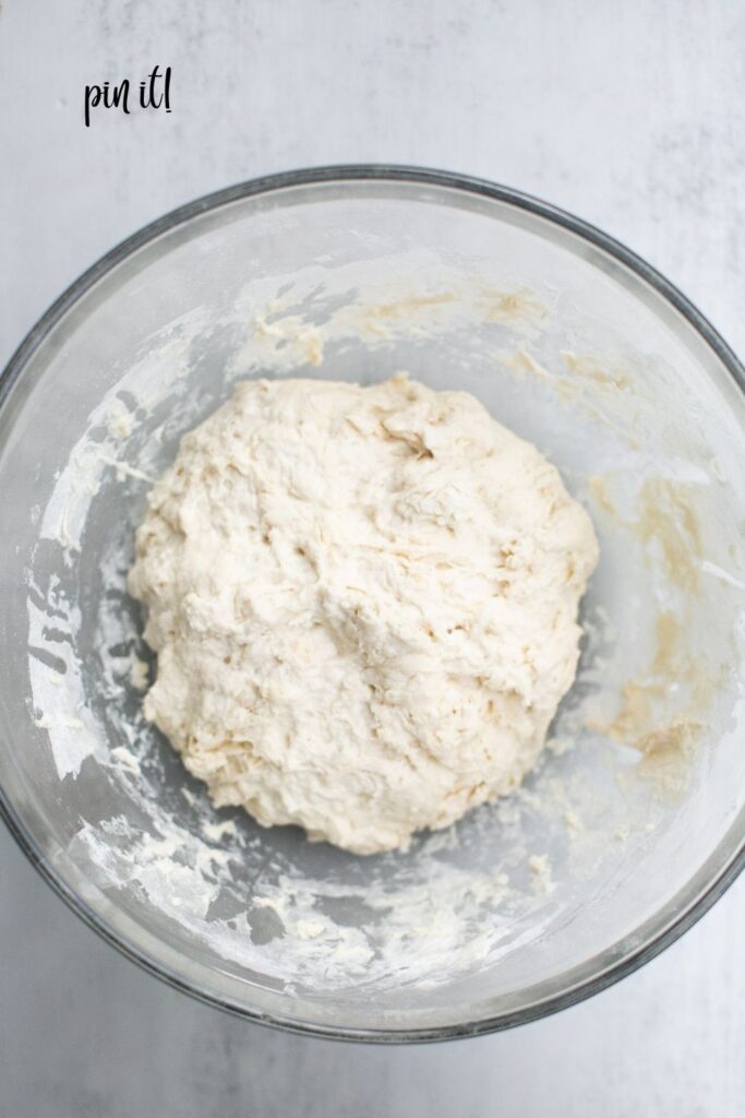 sourdough unloaf ingredients mixed together in a bowl