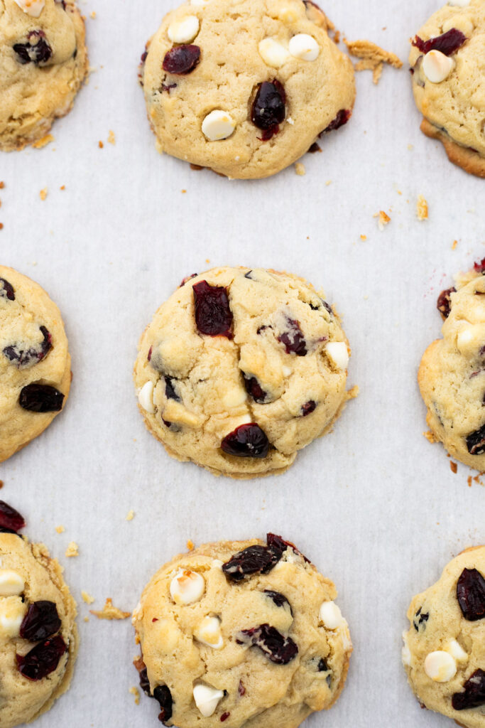 sourdough white chocolate chip and cranberry cookies