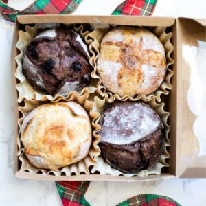 sourdough mini loaves for gift giving at Christmas