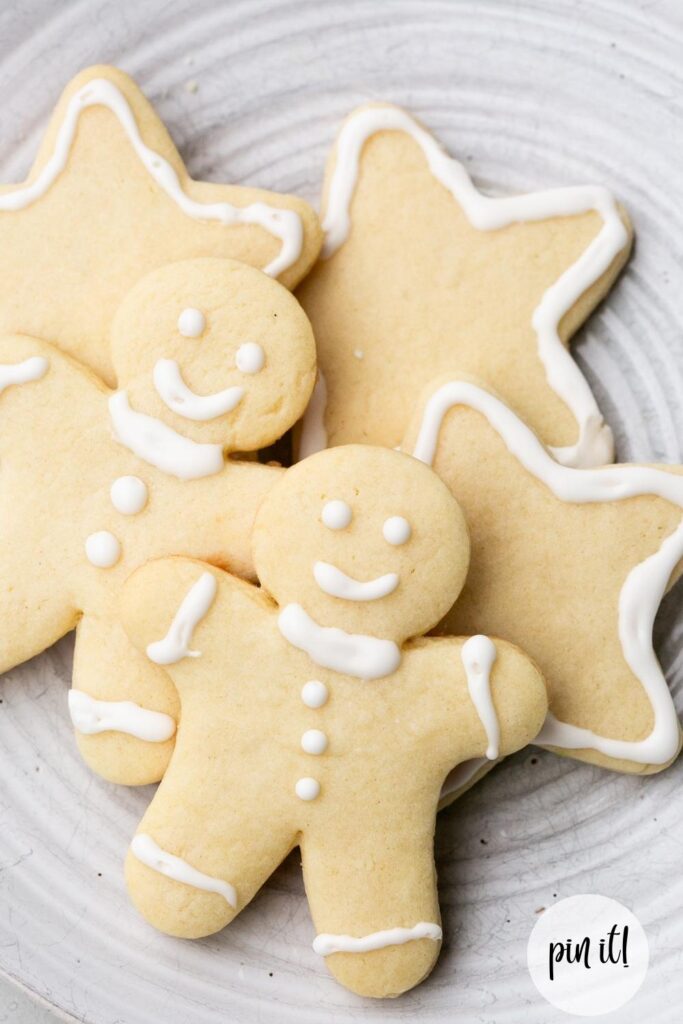 sourdough discard cut out sugar cookies on a tray
