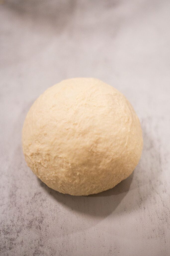 sourdough pretzel dough after kneading