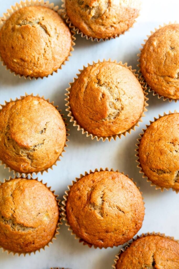 moist and tender sourdough discard banana muffins 