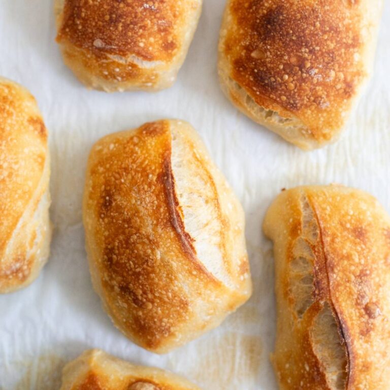 easy overnight sourdough ciabatta on a baking sheet