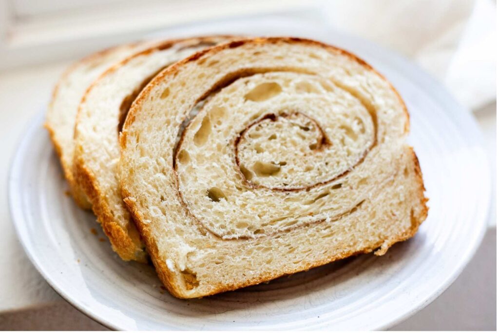 sourdough cinnamon swirl sandwich bread loaf slices