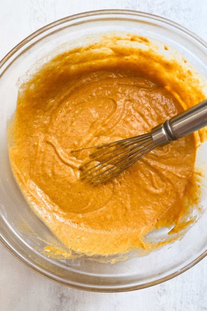 batter for sourdough discard pumpkin bars